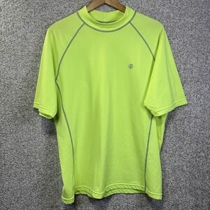 Coolibar Shirt Mens Large Green UPF 50+ Mock Neck Sun Protection Performance Top